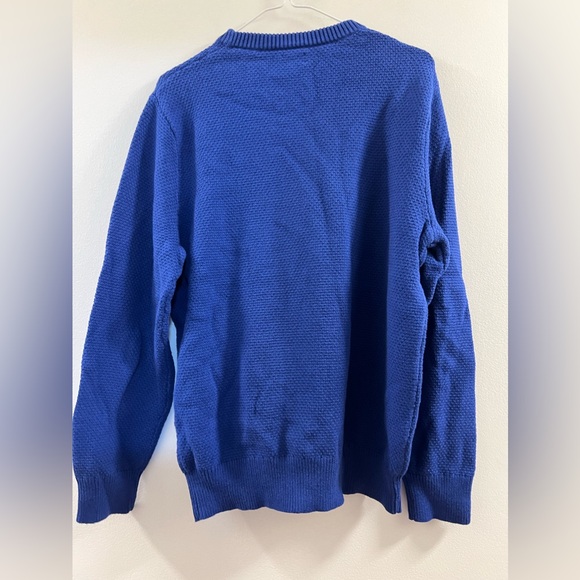 15. J. Crew Mens Blue Cotton Crewneck Sweater Moss Stitch Pullover - Picture 12 of 12